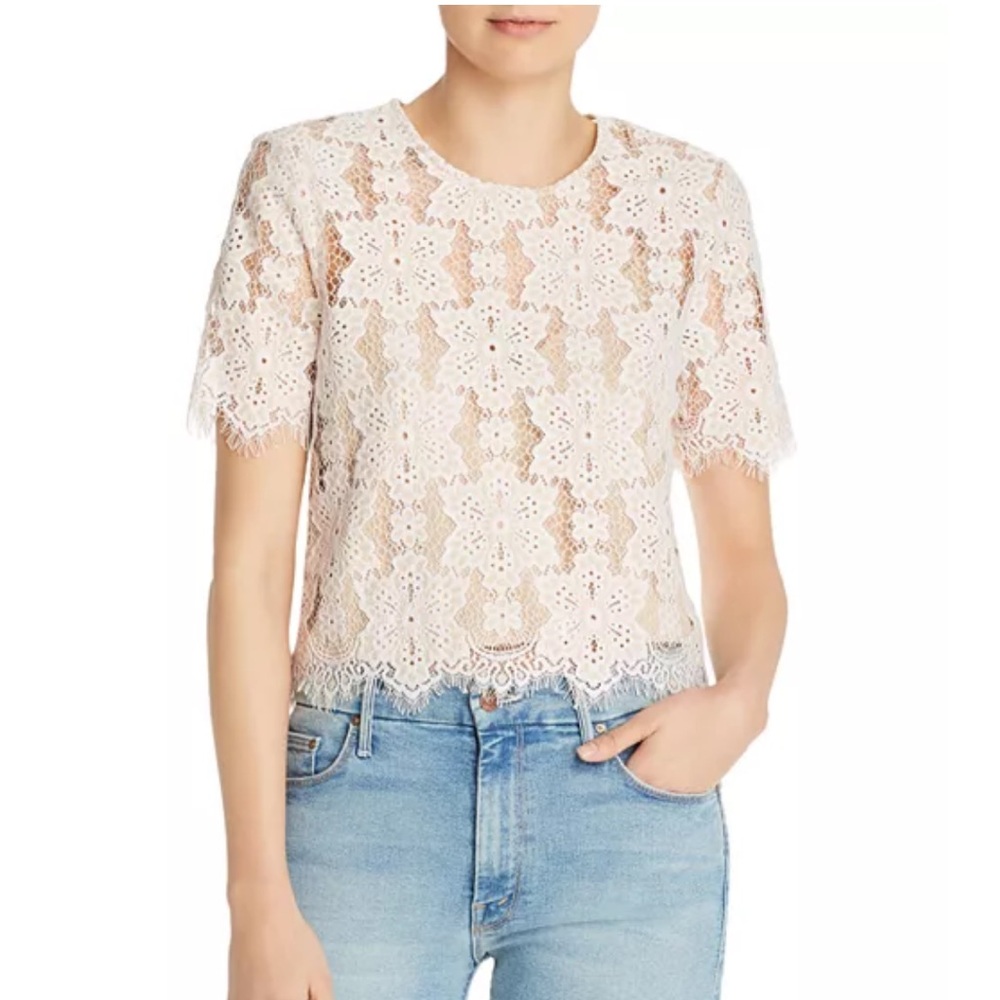 NWT WAYF Newark Lace Tee